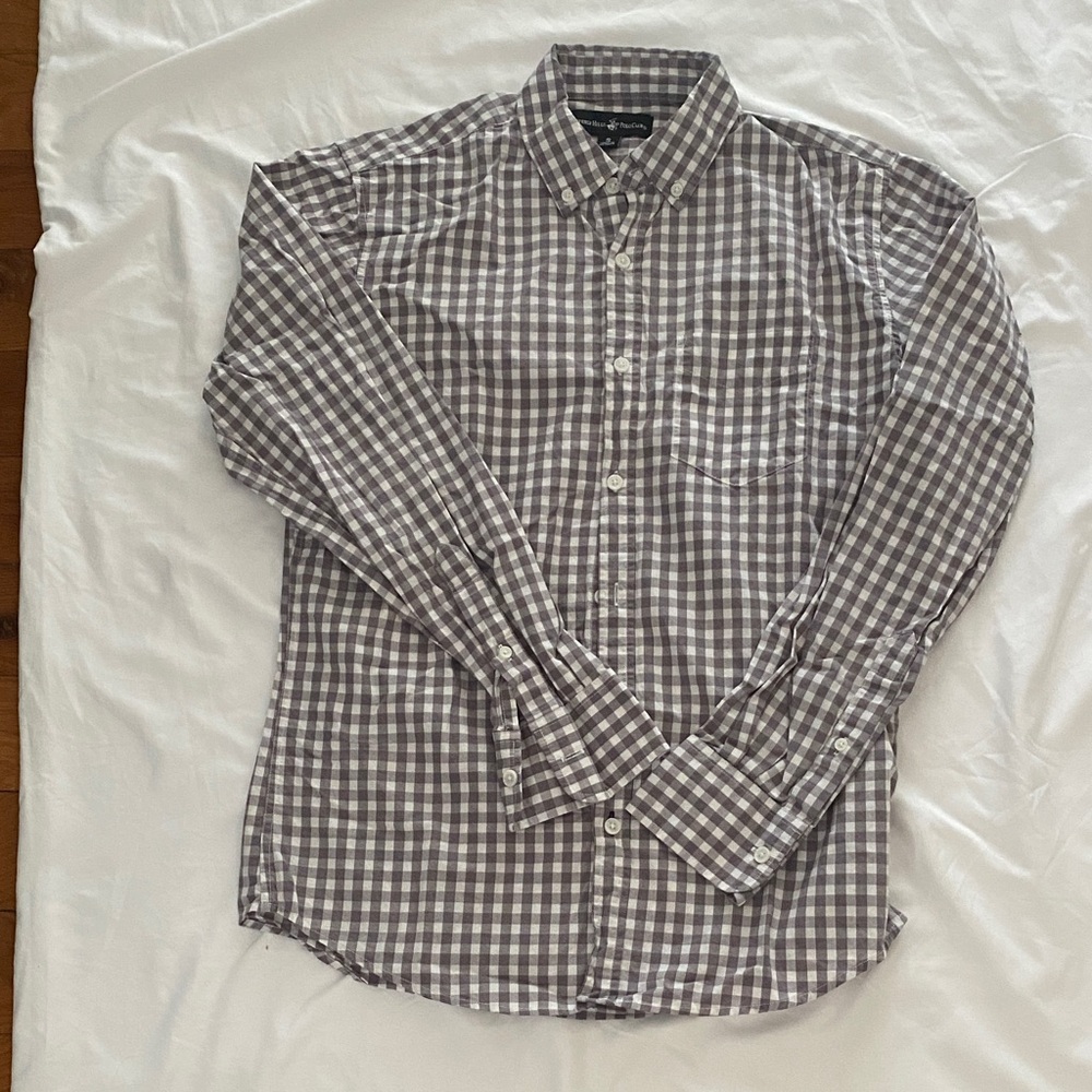 Beverly Hills Polo Club Men's Black and White Checkered Shirt